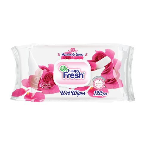 Happy Fresh Wet Wipes 120’s – Passion for Rose
