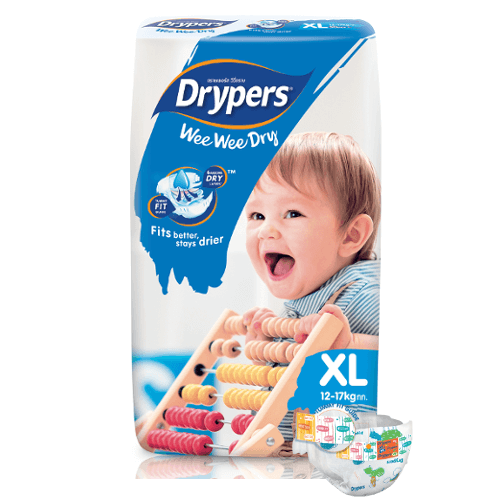 Drypers Wee Wee Dry Size X-Large (12 – 17 kgs) – Packs